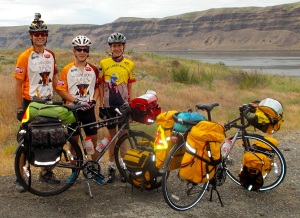 Ty, Mac, and Drew on the road to Umatilla, June 1, 2012.