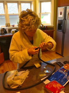 Ginny makes breakfast, June 9, 2012.